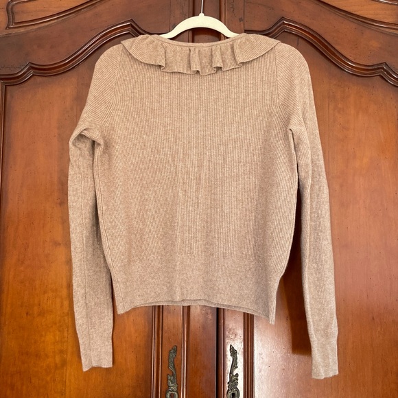 Madewell Tie-Neck Ruffle Pullover Sweater | Size Small - Picture 9 of 11